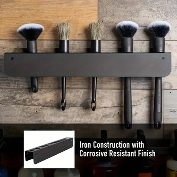 Θήκη βουρτσών λεπτομερειών αυτοκινήτου, εγκατάσταση στον τοίχο, πολυλειτουργικός οργανωτής, από ανθρακούχο ατσάλι, απλός μοντέρνος σχεδιασμός, 1 επίπεδο