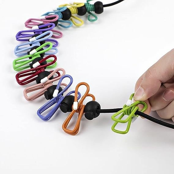 Džiovinimo klipsų rinkinys su 12 klipsų, modelis 0730, geležies, pakuotė 120 vnt., tinkama kojinėms, marškinėliams ir drabužiams, lauko džiovinimo lynas