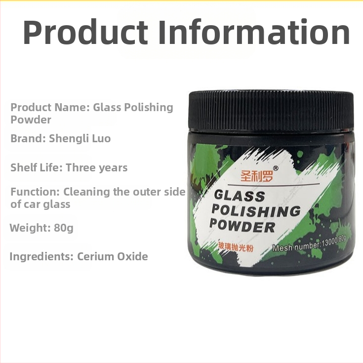 Sanliro automa stikla pulēšanas pulveris – cerija oksīds pamats olī filmas noņemšanai, noņem ūdens traipus, 3 gadi derīguma termiņš, kvalitātes standarts Q/GZHY 003-2025