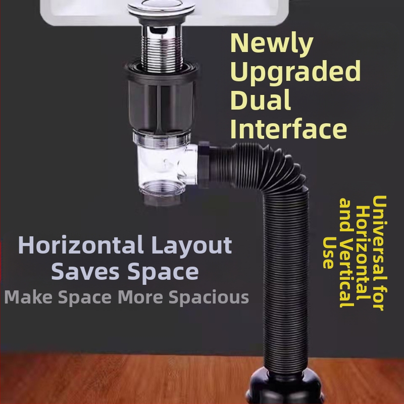 ABS εξαρτήματα αποχέτευσης νεροχύτη με S-μορφή, τύπος έλξης, ηλεκτροπλατιζόμενος διπλής κατεύθυνσης σχεδιασμός, προσαρμοσμένη επεξεργασία