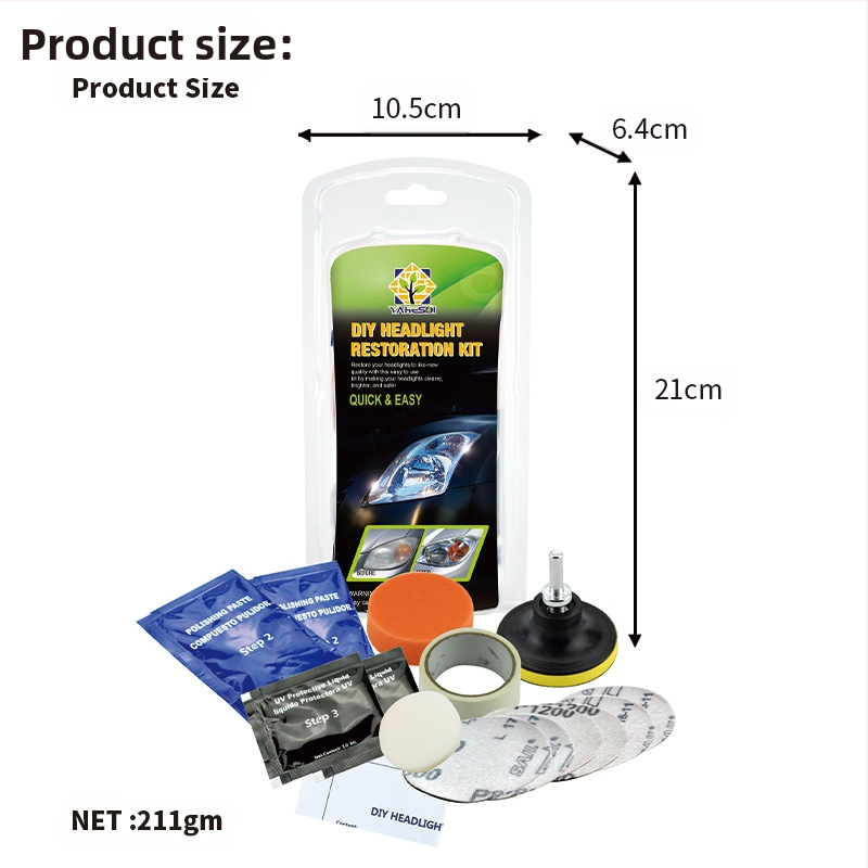 Комплект за полиране и ремонт на фарове за автомобил, модел YH001DDA1, обработка по поръчка, произход Шанхай