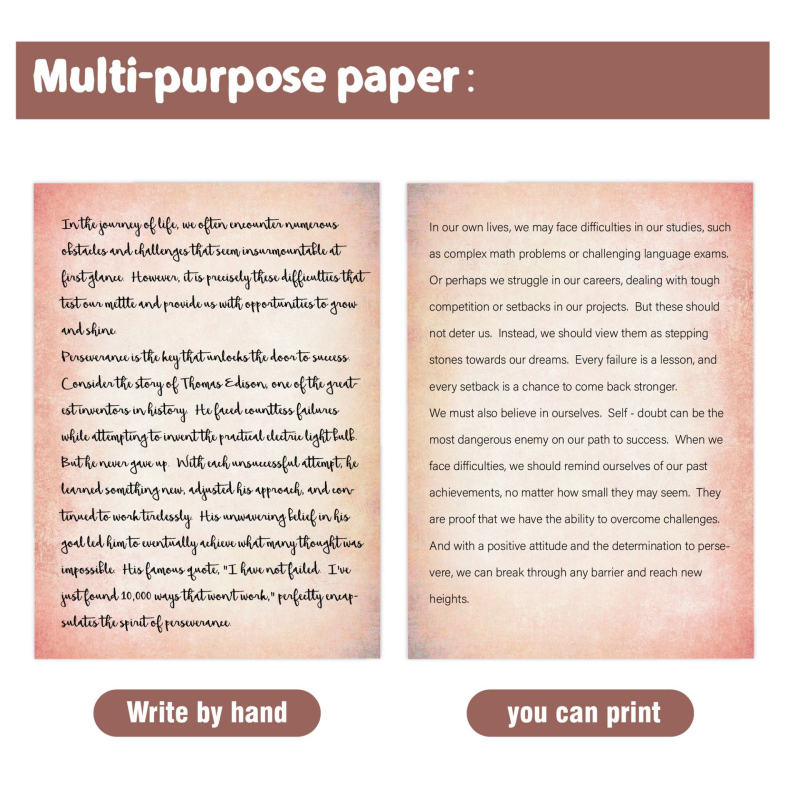 Kancelārijas papīra komplekts, 60 tukšu lapu, divpusējs, rakstīšanai un DIY dienasgrāmatai, retro dekora papīrs (60 tukšu lapu; divpusējs; rakstīšanai; DIY dienasgrāmatai; retro dekora stils)