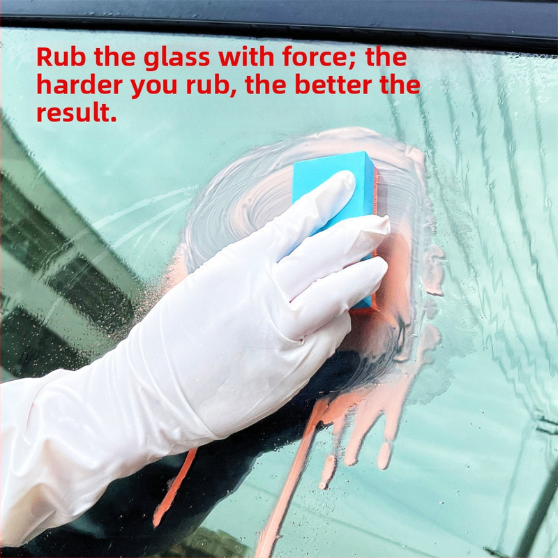 Qinfufu прах за премахване на омазнен филм от предното стъкло на автомобила – оксидативна формула, персонализирана обработка, 3 години трайност