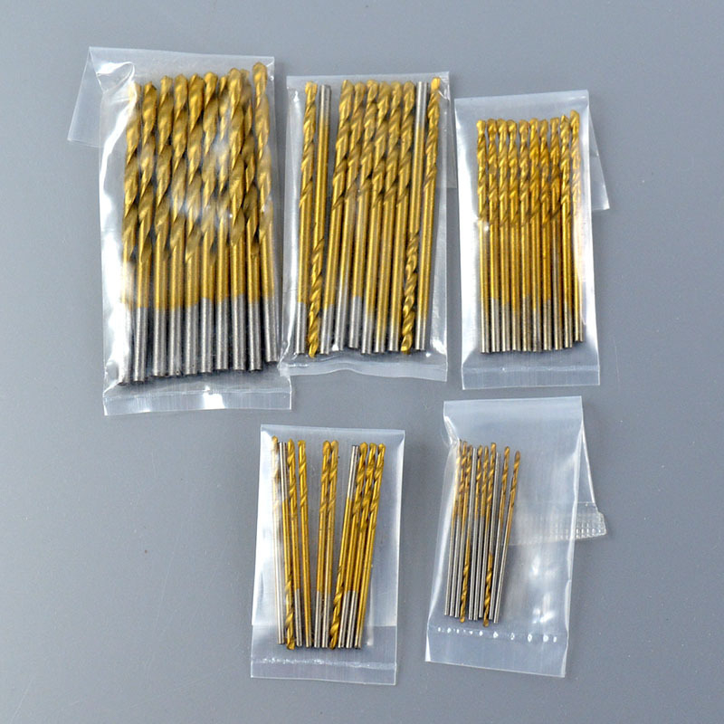 Autonomy HSS титаново покрити нитридирани спирални свредла комплект, 50 бр., за метал и дърво