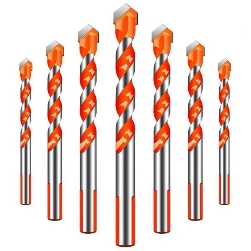 Алуминиев триъгълен бур за плочки и бетон – за пробиване на стъкло и цимент, съвместим с безжична бормашина