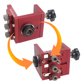 Три в едно дървообработващо пробивно устройство за кръгли шипове с регулируема плоча, алуминиево тяло, реaming drill, тегло 0.93 kg