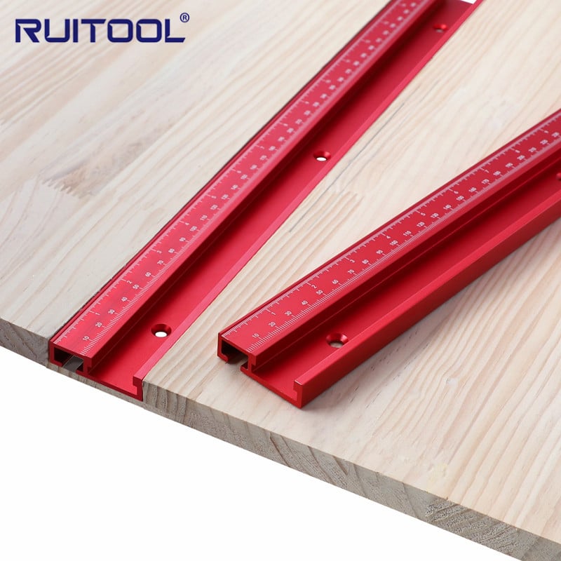 RUITOOL alumíniumötvözet vezetősín skálával faipari felhasználásra, Típus 45, 6061, tömeg 0,2–0,48 kg, készlet 1 db