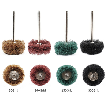 40-частен комплект глави за шлайфане с найлонови абразивни гъби, с дръжка; включва влакнеста глава за шлайфане и глава за изтегляне на тел