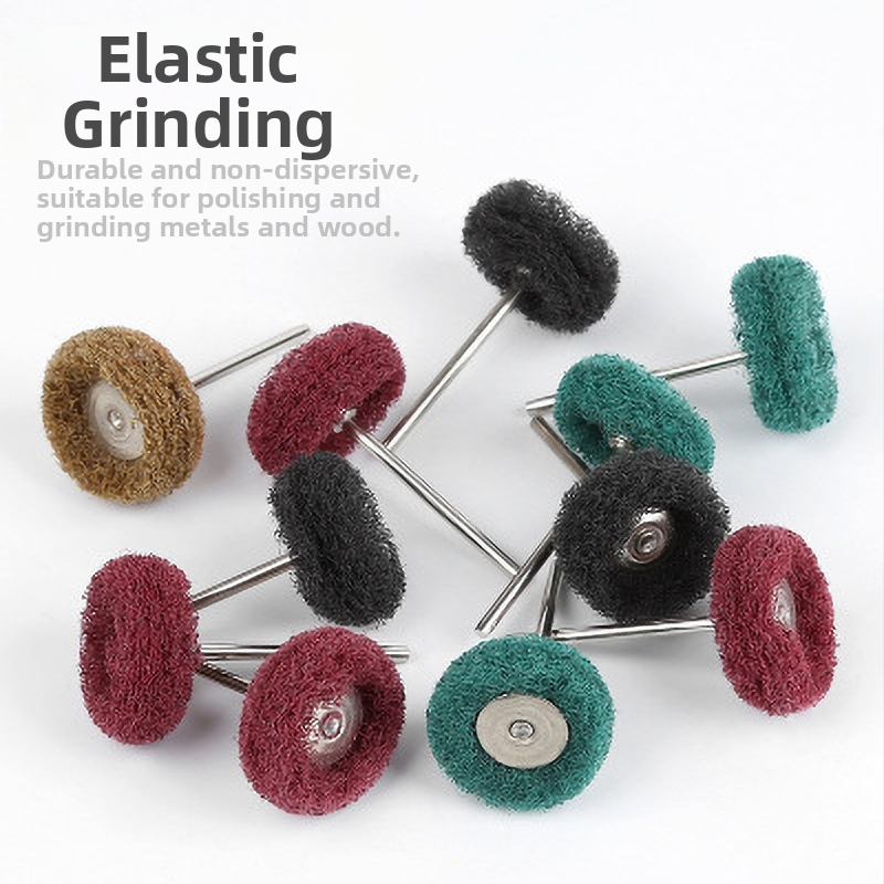 40-частен комплект глави за шлайфане с найлонови абразивни гъби, с дръжка; включва влакнеста глава за шлайфане и глава за изтегляне на тел