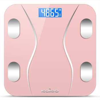 KAISO elektroninis kūno svorių matuoklis su Bluetooth ir programėle, išmanus namų kūno svorio matuoklis, matuoja svorį, riebalus, kalorijas ir drėgmę, maksimalus svoris 180 kg