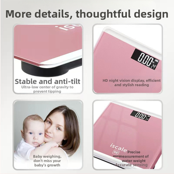 Elektroninės svėrimo svarstyklės svoriui matuoti, japonų stilius, paprastas dizainas (Maksimali apkrova: 180 kg; Maitinimas: baterija su USB įkrovimu; Funkcija: svorio matavimas)