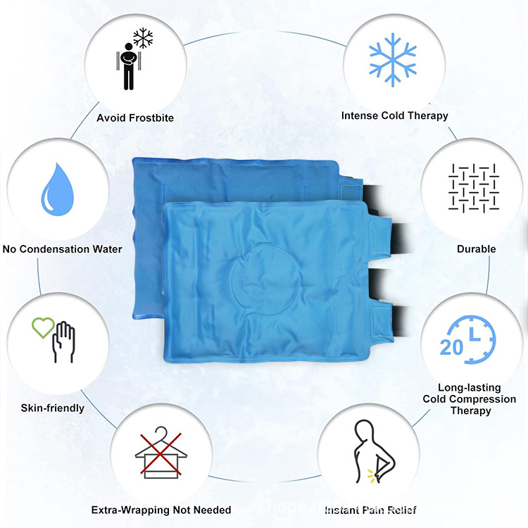 Ceļgala ledspilde ar želejas pildījumu, karstai un aukstai terapijai, 14 gab. komplekts