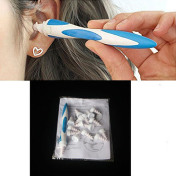 Σπειροειδές κουτάλι για τα αυτιά με αναρρόφηση, χωρίς φως, καθαριστικό αυτιών