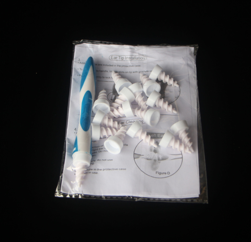 Σπειροειδές κουτάλι για τα αυτιά με αναρρόφηση, χωρίς φως, καθαριστικό αυτιών