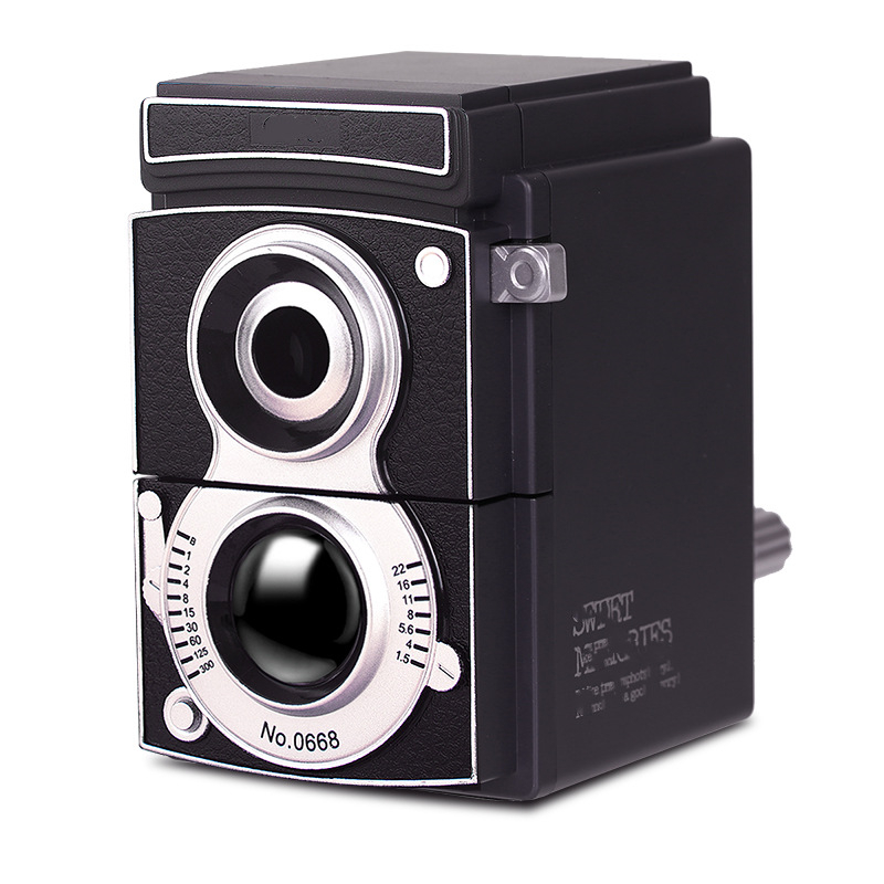 Pieštukų drožiklis 0668 – plastmasinis korpusas, geometrinis dizainas, rankinis variklis