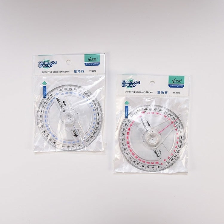 360° ъгломер с индикатор, прозрачна пластмасова линейка със сантиметрова скала за ученици и офис