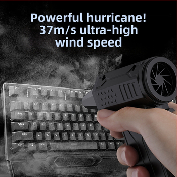 Χειροκίνητος φορητός ανεμιστήρας κάμπινγκ με μοτέρ χωρίς ψήκτρες, ενσωματωμένη μπαταρία 2000–4000 mAh, λειτουργία 2-σε-1: φύσημα και αναρρόφηση, τροφοδοσία USB