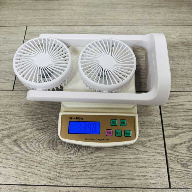 USB настолен двуглав вентилатор, 6+ лопасти, 3 скорости, ABS корпус