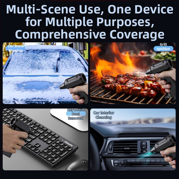 Χειροκίνητος ανεμιστήρας τουρμπο με κινητήρα χωρίς ψήκτρες, διπλό φύσημα και αναρρόφηση, USB τροφοδοσία, ενσωματωμένη μπαταρία 4000–6000 mAh, περίβλημα ABS