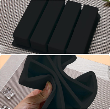 Szilikon jégkészlet 4 rekesszel, hosszú jégcsíkokhoz, könnyű kiemelés