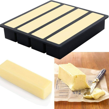 Szilikon jégkészlet 4 rekesszel, hosszú jégcsíkokhoz, könnyű kiemelés