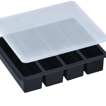 Szilikon jégkészlet 4 rekesszel, hosszú jégcsíkokhoz, könnyű kiemelés