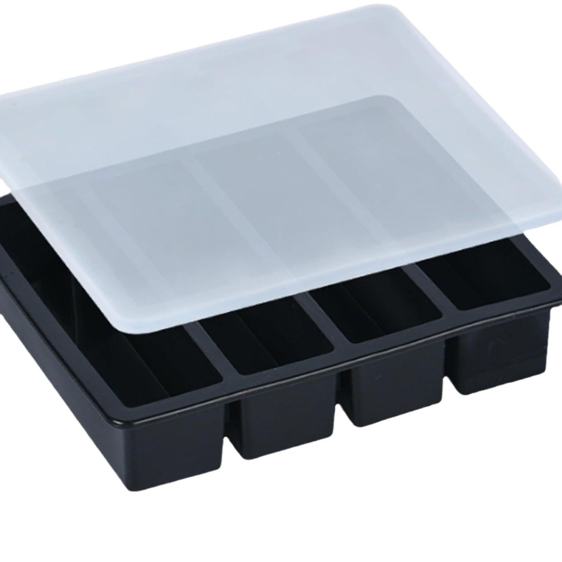 Szilikon jégkészlet 4 rekesszel, hosszú jégcsíkokhoz, könnyű kiemelés