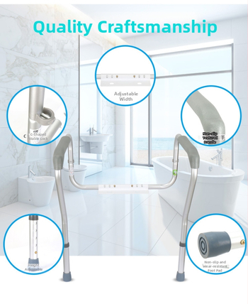 Дръжка за тоалетна в банята – марка FZK, алуминиева сплав, модел FZK-180003, монтаж без пробив, антиплъзгаща