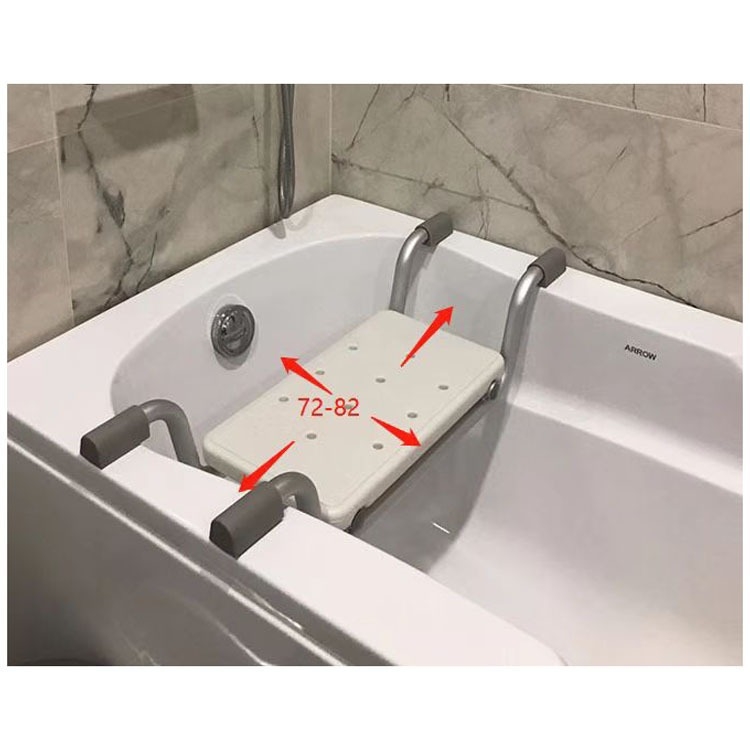 Aliuminio lydinio vonios kėdutė su reguliuojamu pločiu, neslidžia paviršiaus ir vonios laikiklis