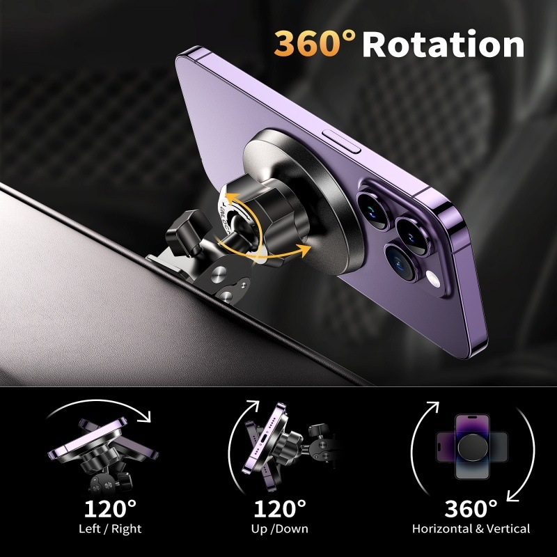 CHOETECH MagSafe autós tartó – mágneses rögzítés a légkivezetőhöz, Snap-on szerelés, Apple MagSafe-kompatibilis