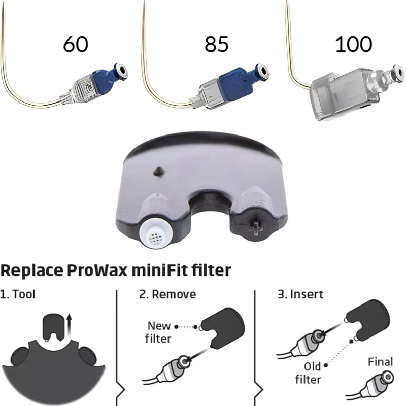 Cerumen apsaugos tinklas girdėjimo pagalbiniam įrenginiui MiniFit serija, ABS medžiaga, 3/5/10 vnt./pakuotė