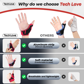 Tech Love китков ортез за спорт – полиестерно влакно, защита на китката, стабилизация при навяхване, подходящ за тенис