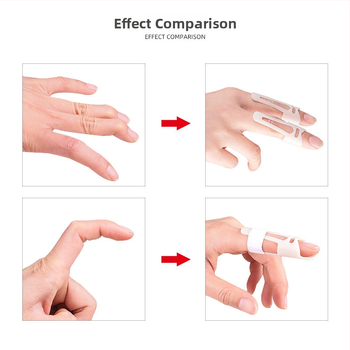 Шина за пръст с поддържаща сгъване на ставата — пластмасова защитна маншета за пръсти, за възрастни