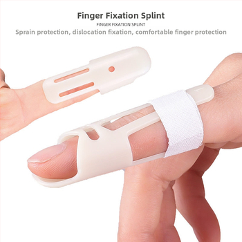 Шина за пръст с поддържаща сгъване на ставата — пластмасова защитна маншета за пръсти, за възрастни