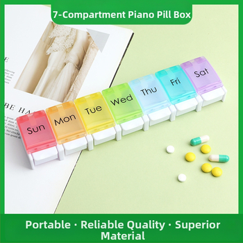 Κουτί χαπιών - 7 διαμερίσματα, εβδομαδιαίο, από PP πλαστικό, σκόνη-ανθεκτικό με καπάκι και διαχωριστή με πλέγμα, μοντέλο 353