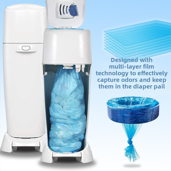 Dėžės įdėklas vystyklams, kvapų atsparus, LDPE, plokščias burnos tipas, 72 vnt., suderinamas su Genie/Angelcare