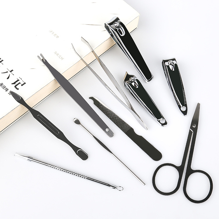 Autonomy комплект нокторезачки за домашен маникюр, 10 части, мултифункционален инструмент, преносим, от въглеродна стомана