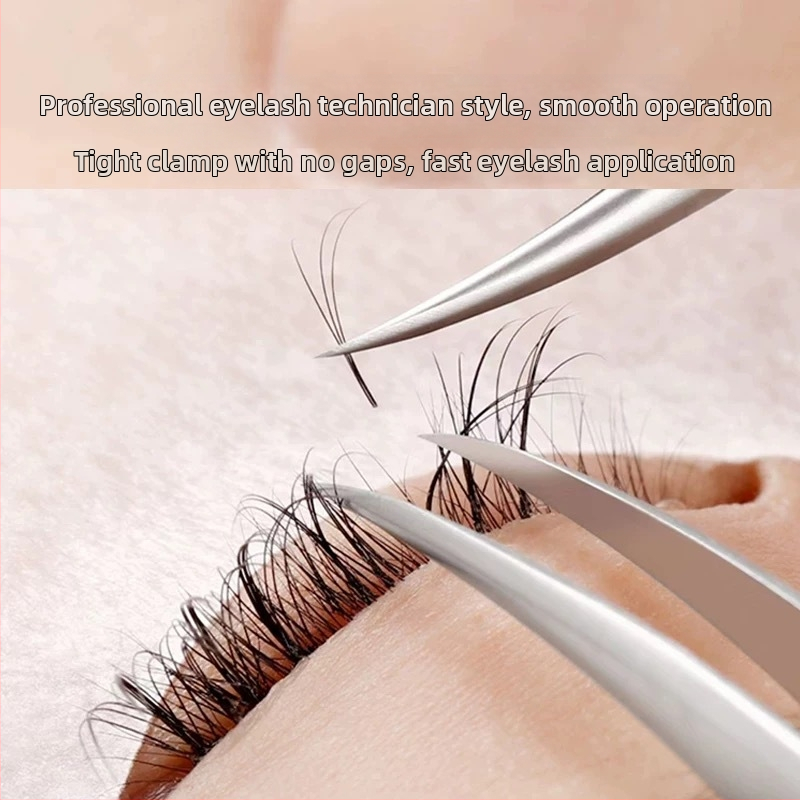 Пинсета за мигли за самостоятелно поставяне, висока прецизност, клип с пернат връх, универсално приложение