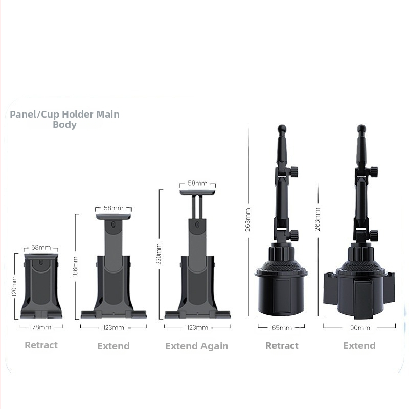 Автомобилен държач за чаша с сгъваем дизайн и държач за телефон/таблет (Модел Cup holder 1003; Материали: ABS, алуминиева сплав, гъба, силикон; Персонализация: Да)