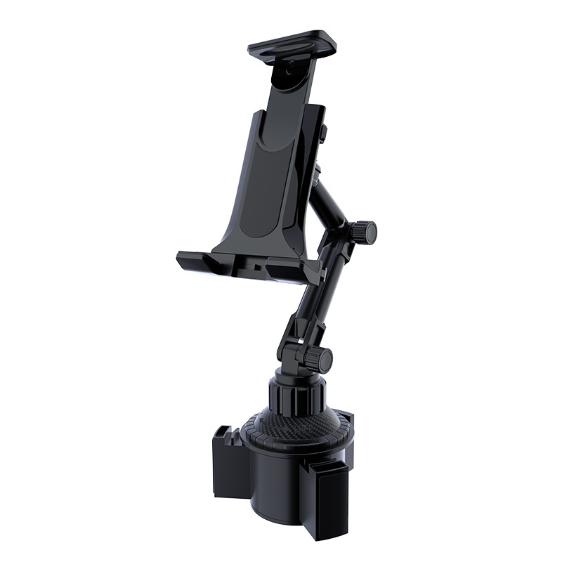 Auto krūzes turētājs ar saliekamu dizainu – telefona/tabletes turētājs (Modelis Cup holder 1003; Materiāli: ABS, alumīnija sakausējums, sūklis, silikons; Pielāgošana: Jā)