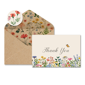 Поздравителна картичка с ретро флорален пролетен акварелен дизайн, включен плик — Материал: хартия; Стил: леко свеж; Подходящи празници: сватба, рожден ден, Ден на Свети Валентин, годишнина; Категория: Поздравителна картичка