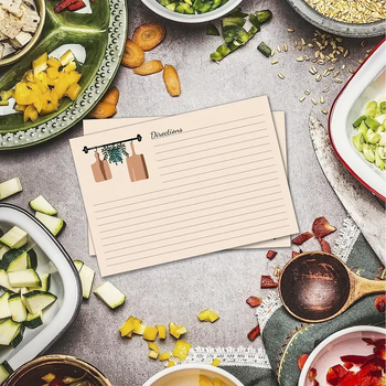 Карти за рецепти, хартия с покритие, печат, семпъл и модерен стил, поздравителна картичка.