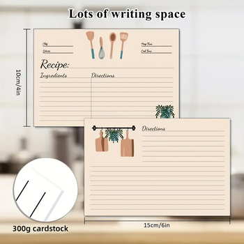 Карти за рецепти, хартия с покритие, печат, семпъл и модерен стил, поздравителна картичка.