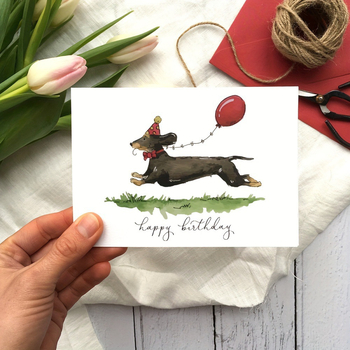 Поздравителна картичка със плик за рожден ден, Jammed материал, печат, стил: леко свеж