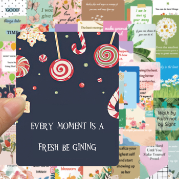 Painted Crow 52 darabos önadhéziós falmatrica készlet angol inspiráló idézetekkel — dekoratív kártyák hálószobába, szobába vagy kollégiumba