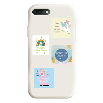 Painted Crow 52 darabos önadhéziós falmatrica készlet angol inspiráló idézetekkel — dekoratív kártyák hálószobába, szobába vagy kollégiumba