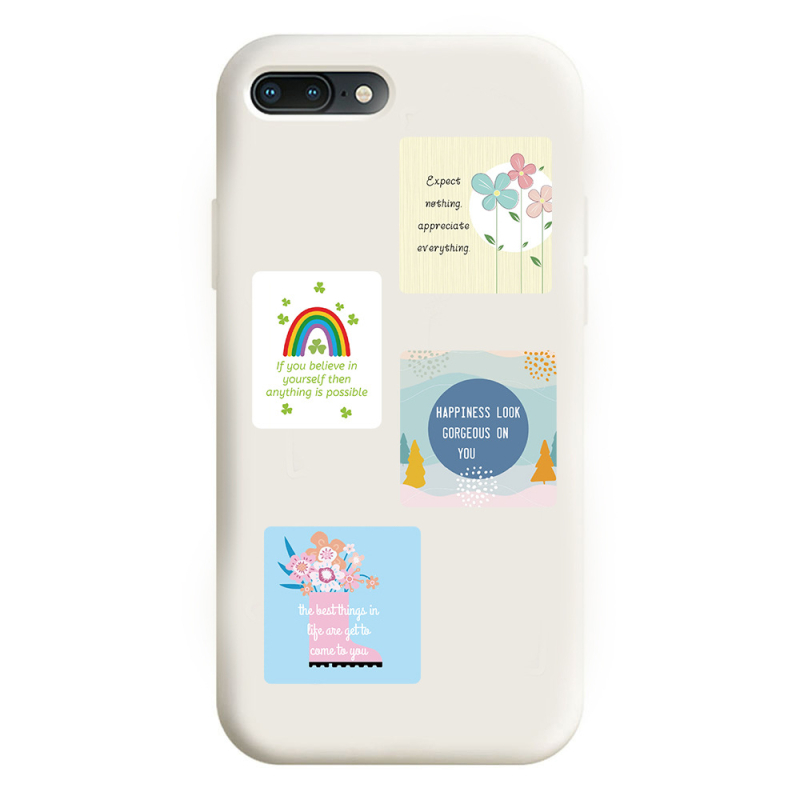 Painted Crow 52 darabos önadhéziós falmatrica készlet angol inspiráló idézetekkel — dekoratív kártyák hálószobába, szobába vagy kollégiumba