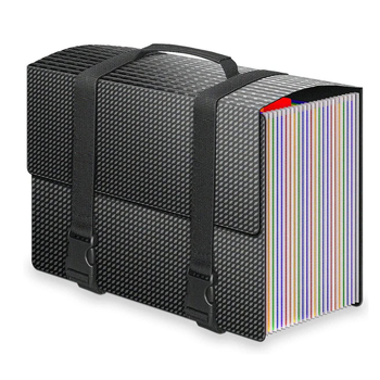 Аккордеонна файл-папка с дръжка, модел QH6035, пластмасов материал, 25 клетки, дебелина 0.2, лого OK