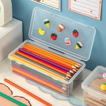 Διαφανής θήκη αποθήκευσης μολυβίων – οργάνωση για μολύβια, χρωματικά μολύβια και κραγιόν