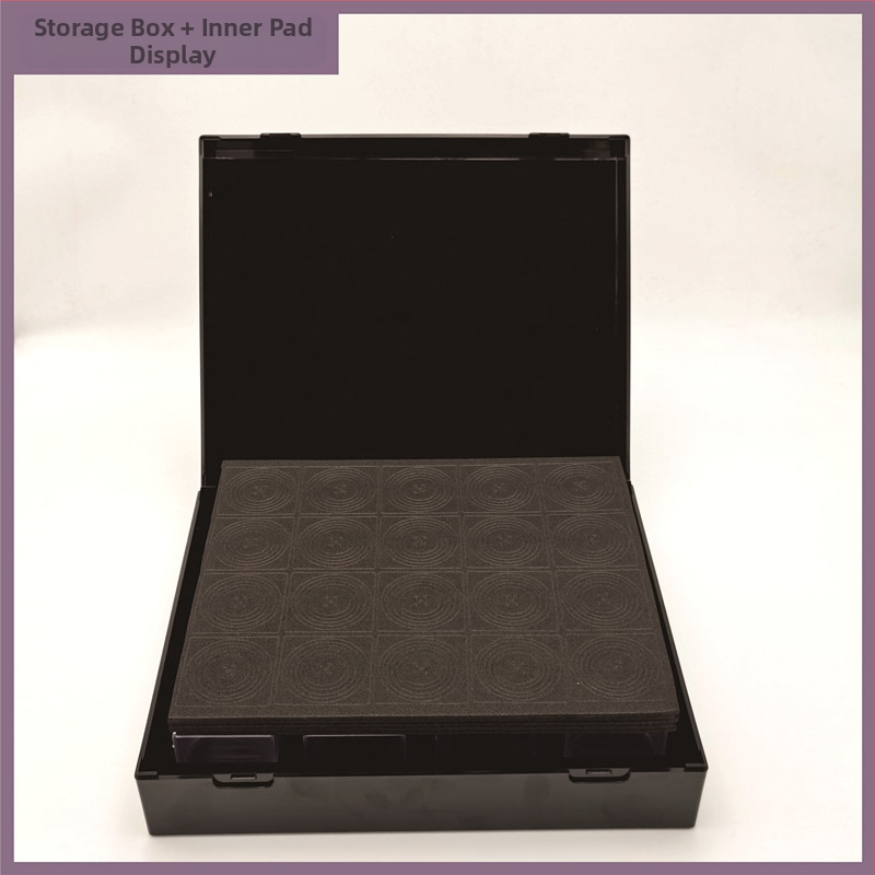 Кутия за монети, квадратна, за 100 монети, с интегриран дизайн и регулиран вътрешен пръстен за подреждане; материал PS+EVA+ABS